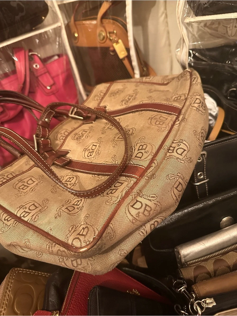 Vintage Dooney & Bourke Brown Logo satchel - handbag